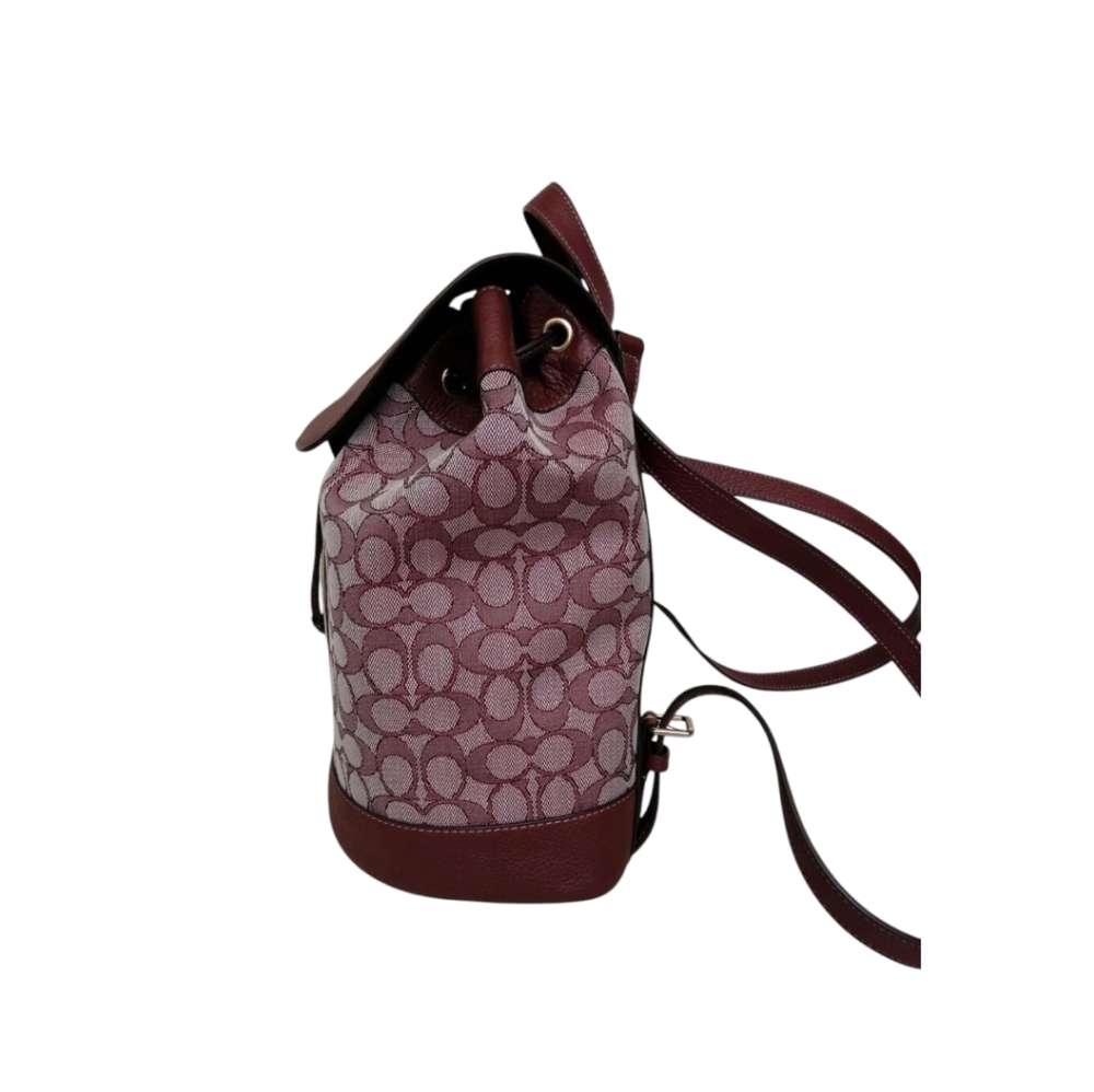 Coach Burgundy and Cream Backpack - Picture 2 of 6
